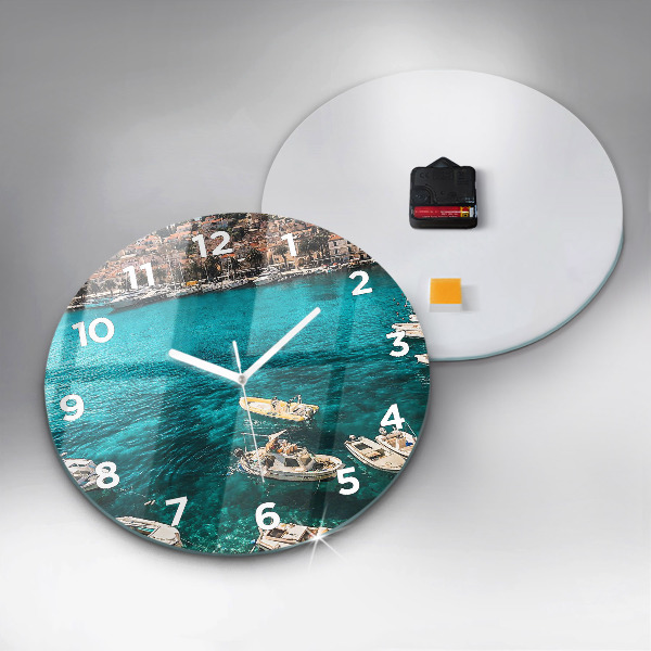 Orologio rotondo in vetro Barche in Croazia