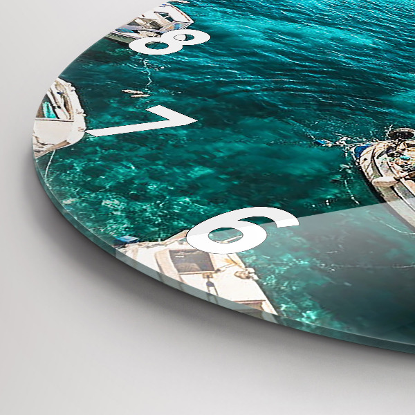 Orologio rotondo in vetro Barche in Croazia
