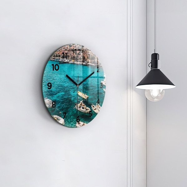 Orologio rotondo in vetro Barche in Croazia