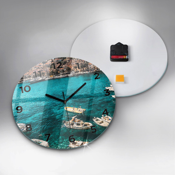 Orologio rotondo in vetro Barche in Croazia