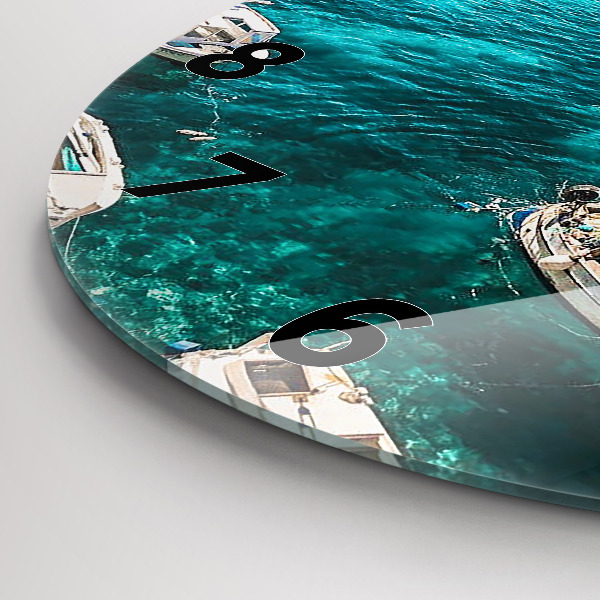 Orologio rotondo in vetro Barche in Croazia