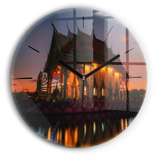 Orologio rotondo in vetro Tempio a Bangkok