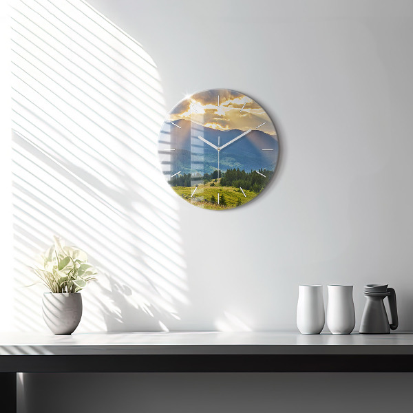 Orologio rotondo Paesaggio con foreste