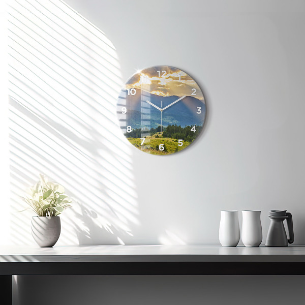 Orologio rotondo Paesaggio con foreste