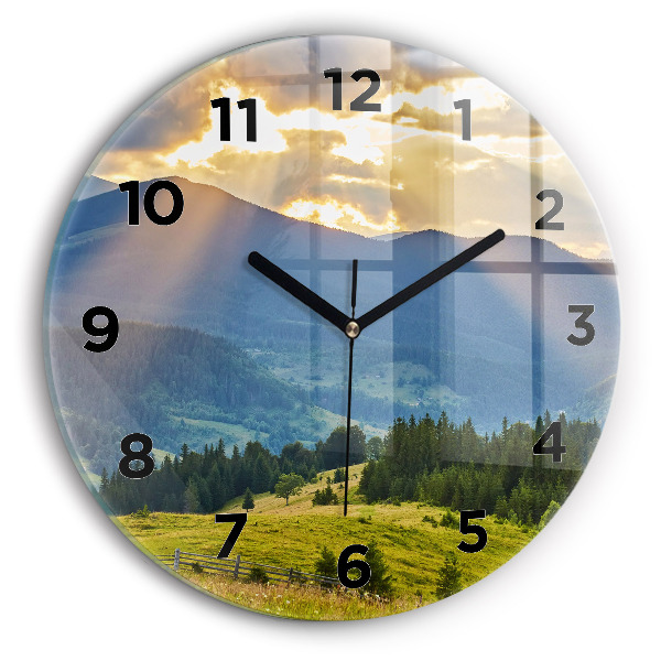 Orologio rotondo Paesaggio con foreste