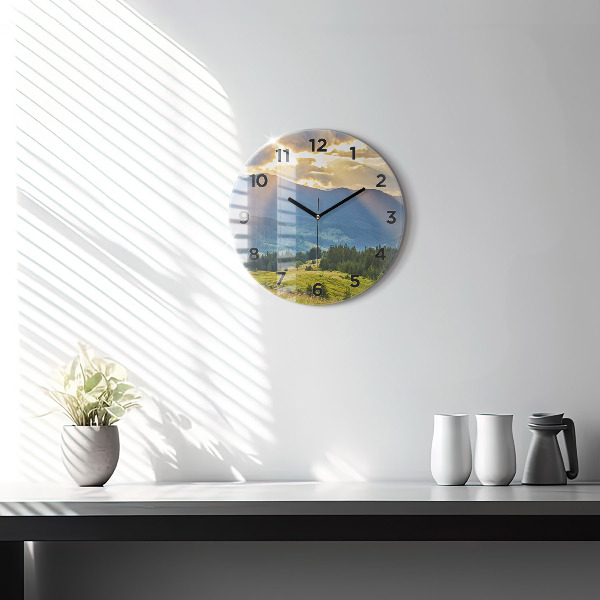 Orologio rotondo Paesaggio con foreste