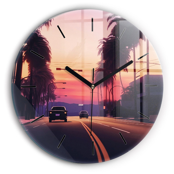 Orologio rotondo Tramonto a Los Angeles