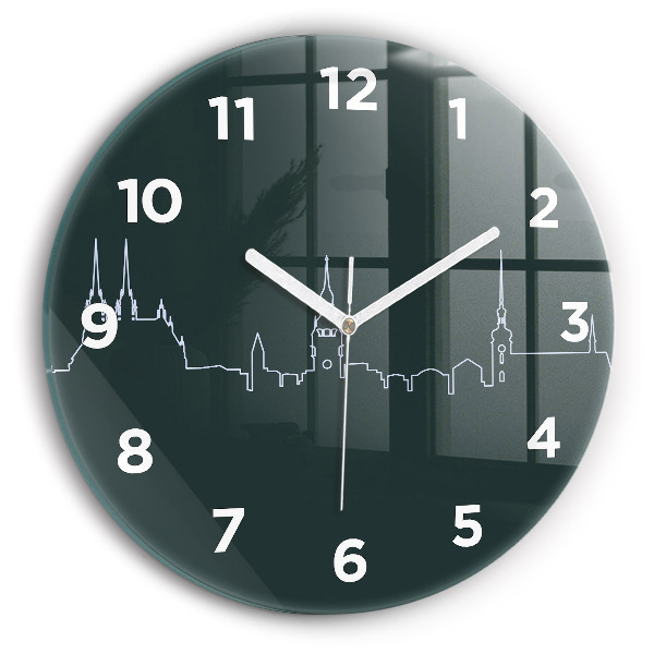 Orologio rotondo Disegno lineare della città di Brno