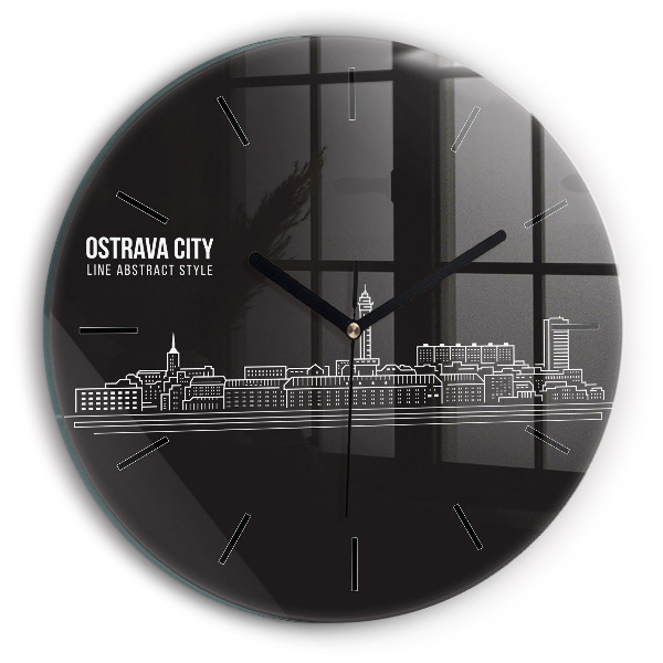 Orologio rotondo Disegno della città di Ostrava