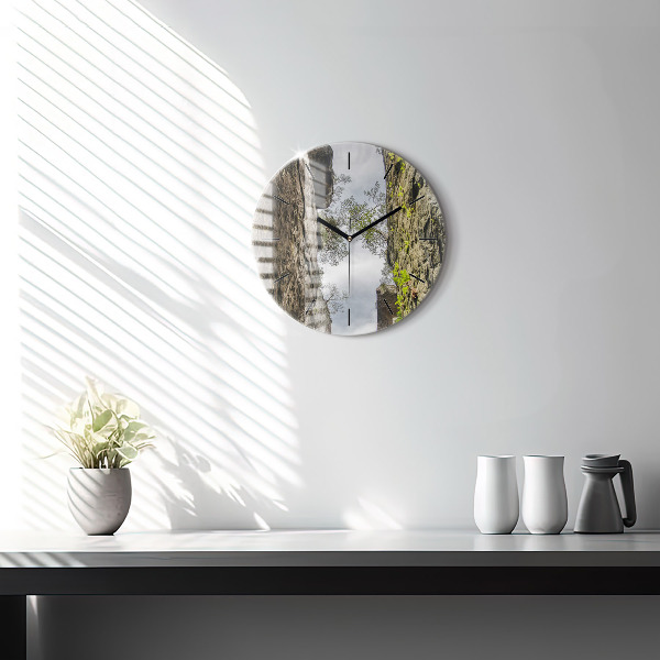 Orologio rotondo in vetro Città di roccia nella Repubblica Ceca