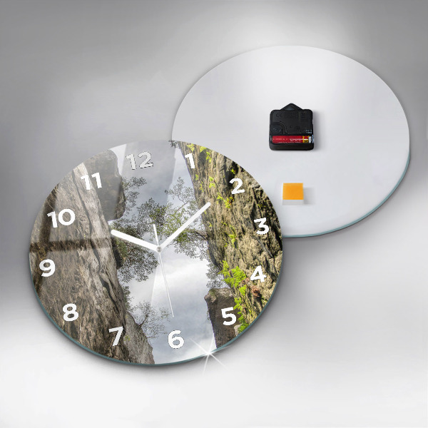 Orologio rotondo in vetro Città di roccia nella Repubblica Ceca
