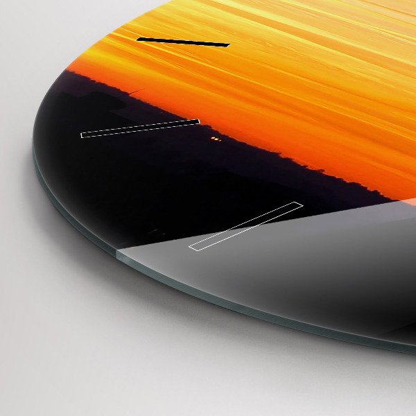 Orologio rotondo in vetro Edificio e tramonto