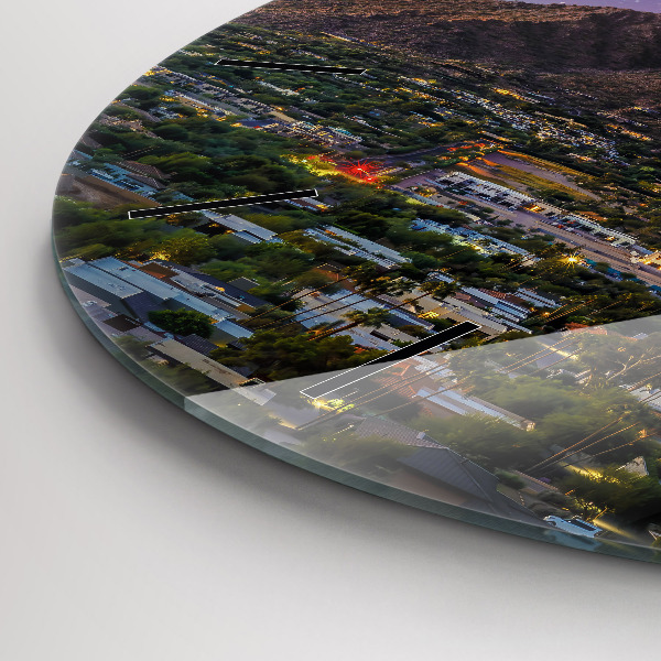 Orologio rotondo in vetro Paesaggio montano