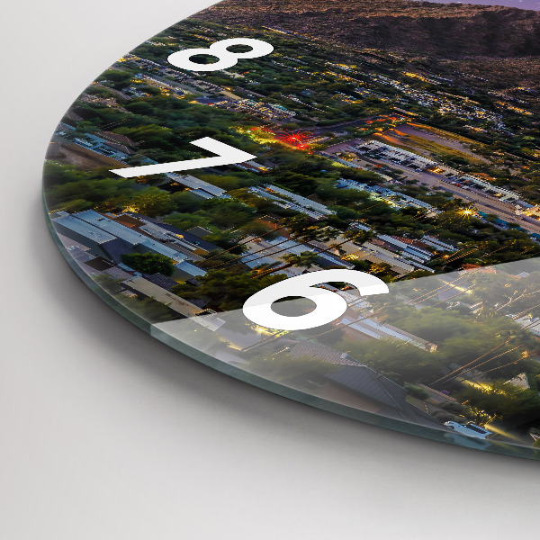 Orologio rotondo in vetro Paesaggio montano