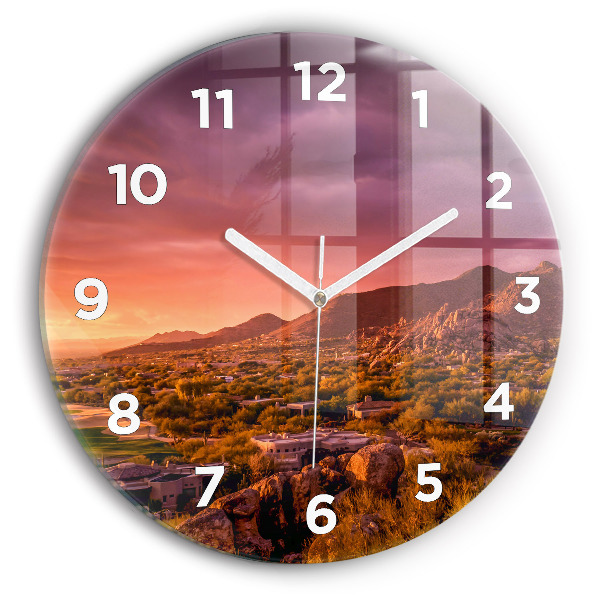 Orologio rotondo in vetro Tramonto a North Scottsdale