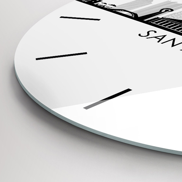 Orologio rotondo in vetro Città di San Antonio Texas