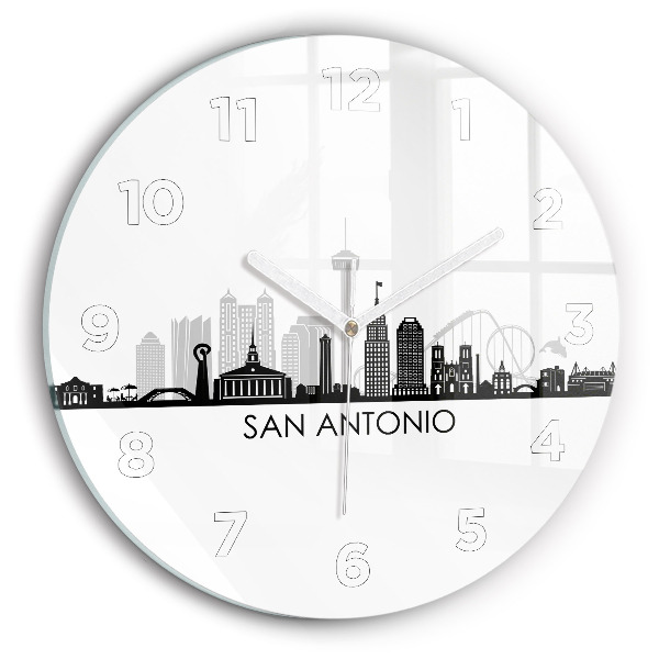 Orologio rotondo in vetro Città di San Antonio Texas