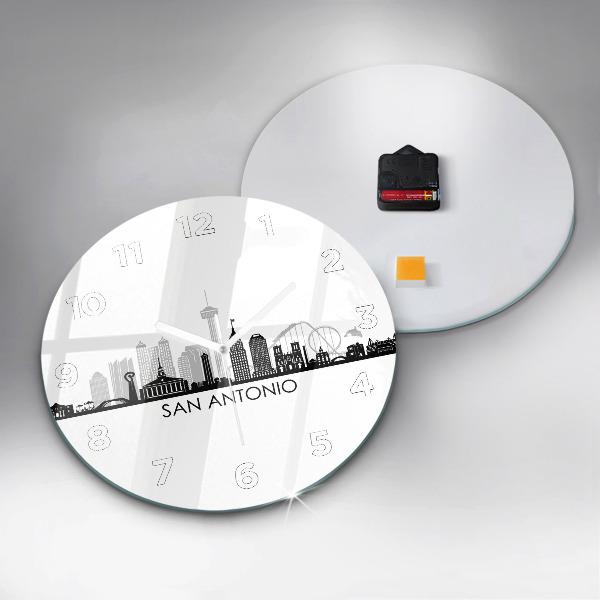Orologio rotondo in vetro Città di San Antonio Texas