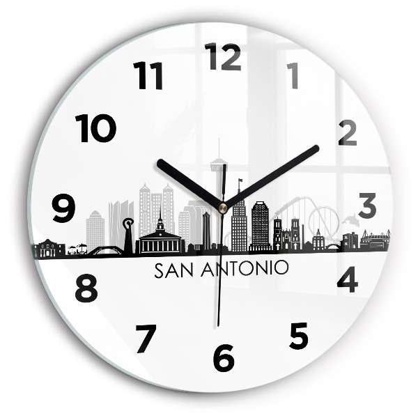 Orologio rotondo in vetro Città di San Antonio Texas