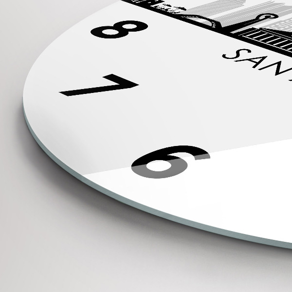 Orologio rotondo in vetro Città di San Antonio Texas