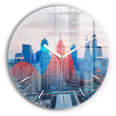 Orologio rotondo in vetro Grattacieli a Philadelphia