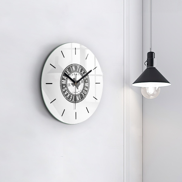 Orologio rotondo in vetro francobollo del Texas