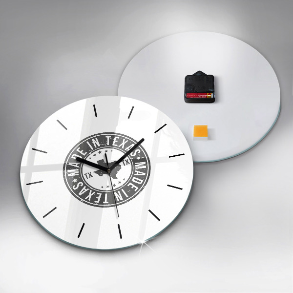 Orologio rotondo in vetro francobollo del Texas