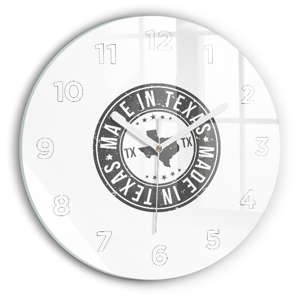 Orologio rotondo in vetro francobollo del Texas