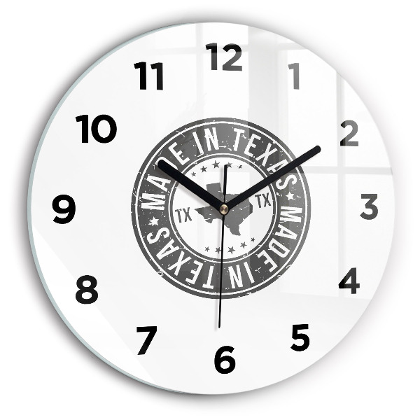 Orologio rotondo in vetro francobollo del Texas