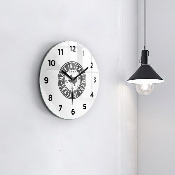 Orologio rotondo in vetro francobollo del Texas