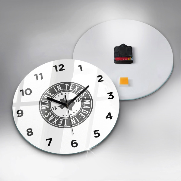 Orologio rotondo in vetro francobollo del Texas