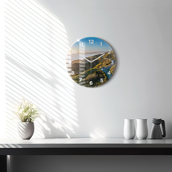 Orologio rotondo in vetro La strada per San Francisco