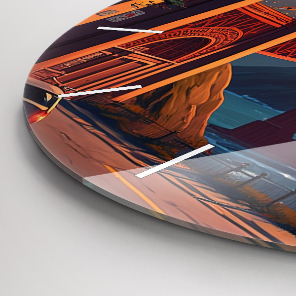 Orologio rotondo in vetro Ponte di San Francisco