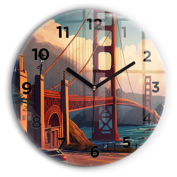 Orologio rotondo in vetro Ponte di San Francisco