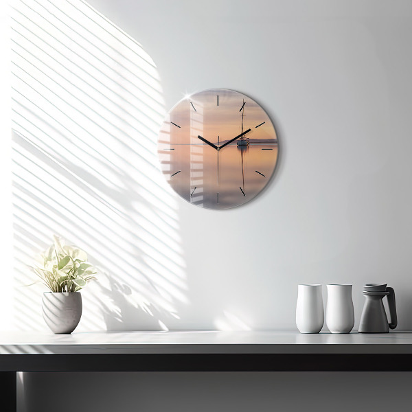 Orologio rotondo in vetro Lago Balaton Stati Uniti
