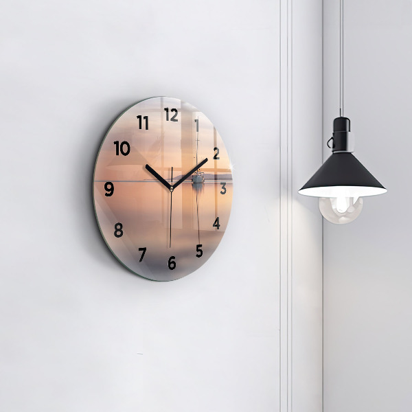 Orologio rotondo in vetro Lago Balaton Stati Uniti