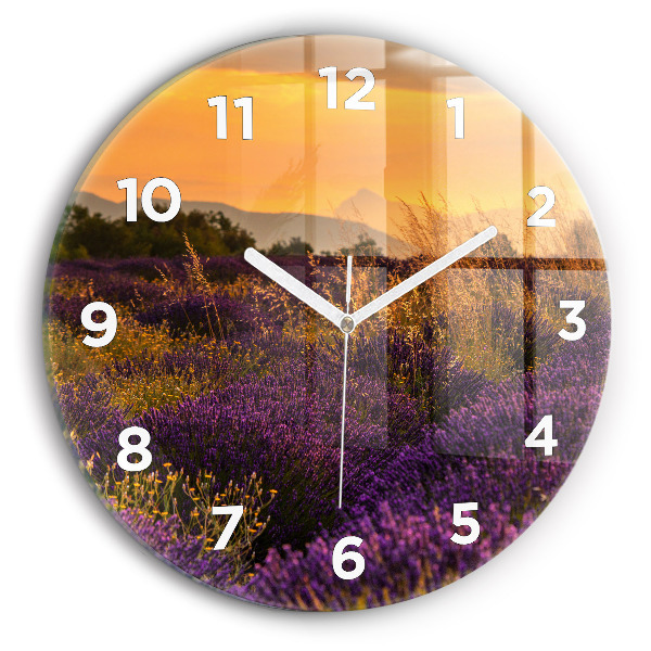 Orologio rotondo Campo di lavanda Francia