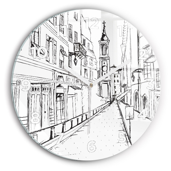 Orologio rotondo Disegno della città della Provenza