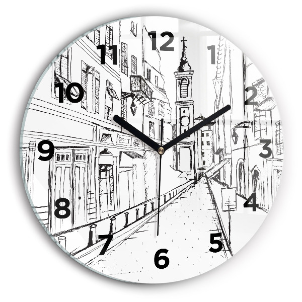 Orologio rotondo Disegno della città della Provenza