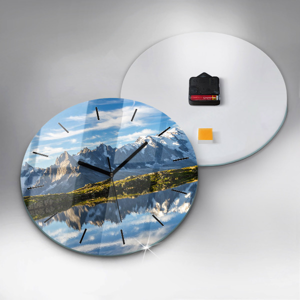 Orologio rotondo in vetro Valle di Chamonix, Alpi