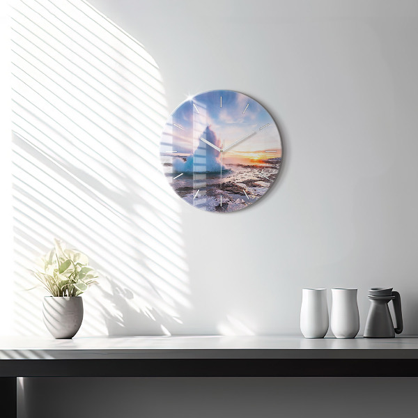 Orologio rotondo Geyser sull'isola d'Islanda
