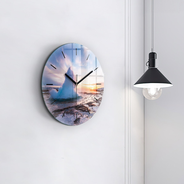 Orologio rotondo Geyser sull'isola d'Islanda