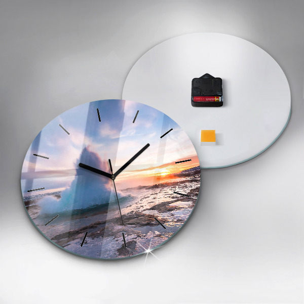 Orologio rotondo Geyser sull'isola d'Islanda