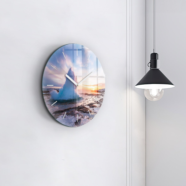 Orologio rotondo Geyser sull'isola d'Islanda