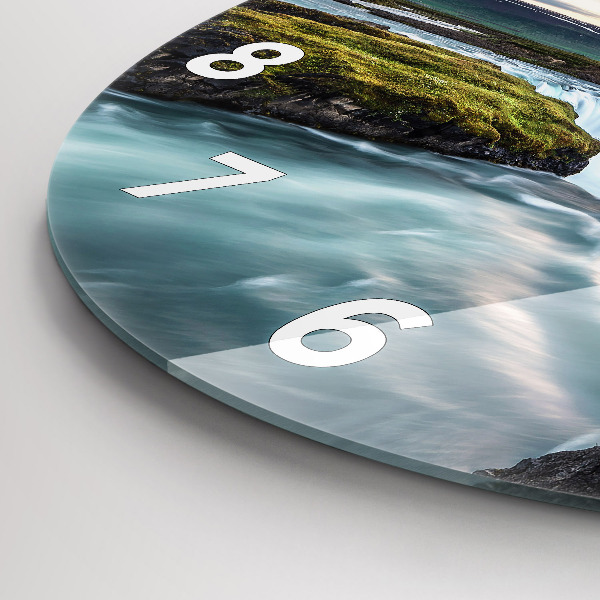 Orologio rotondo Paesaggio con cascata