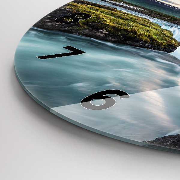 Orologio rotondo Paesaggio con cascata