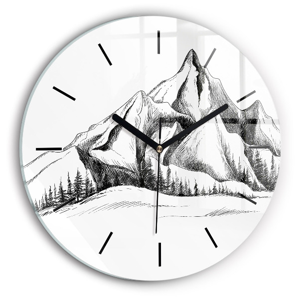 Orologio rotondo Montagne disegnate