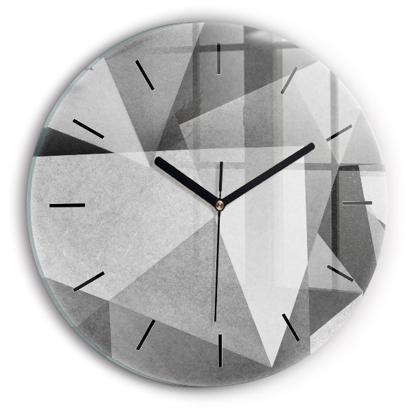 Orologio rotondo Astrazione geometrica grigia