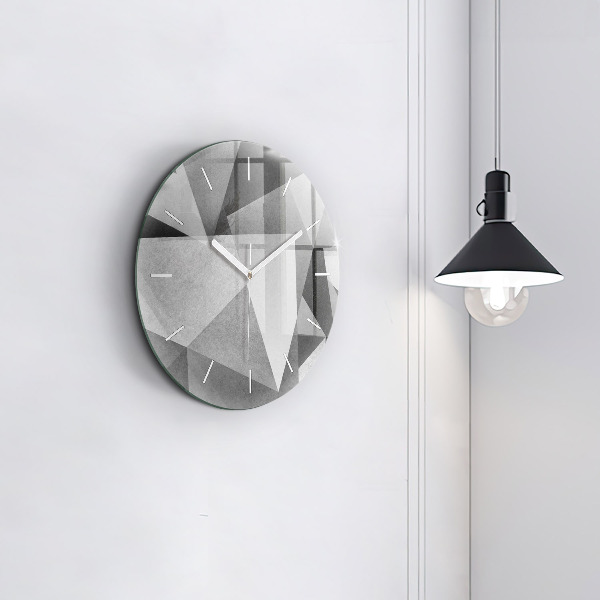 Orologio rotondo Astrazione geometrica grigia