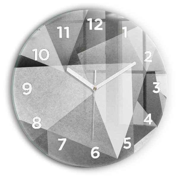Orologio rotondo Astrazione geometrica grigia